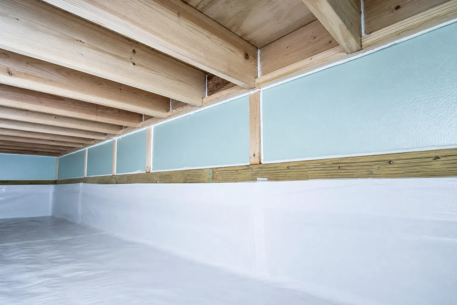 Rim joist, sealed